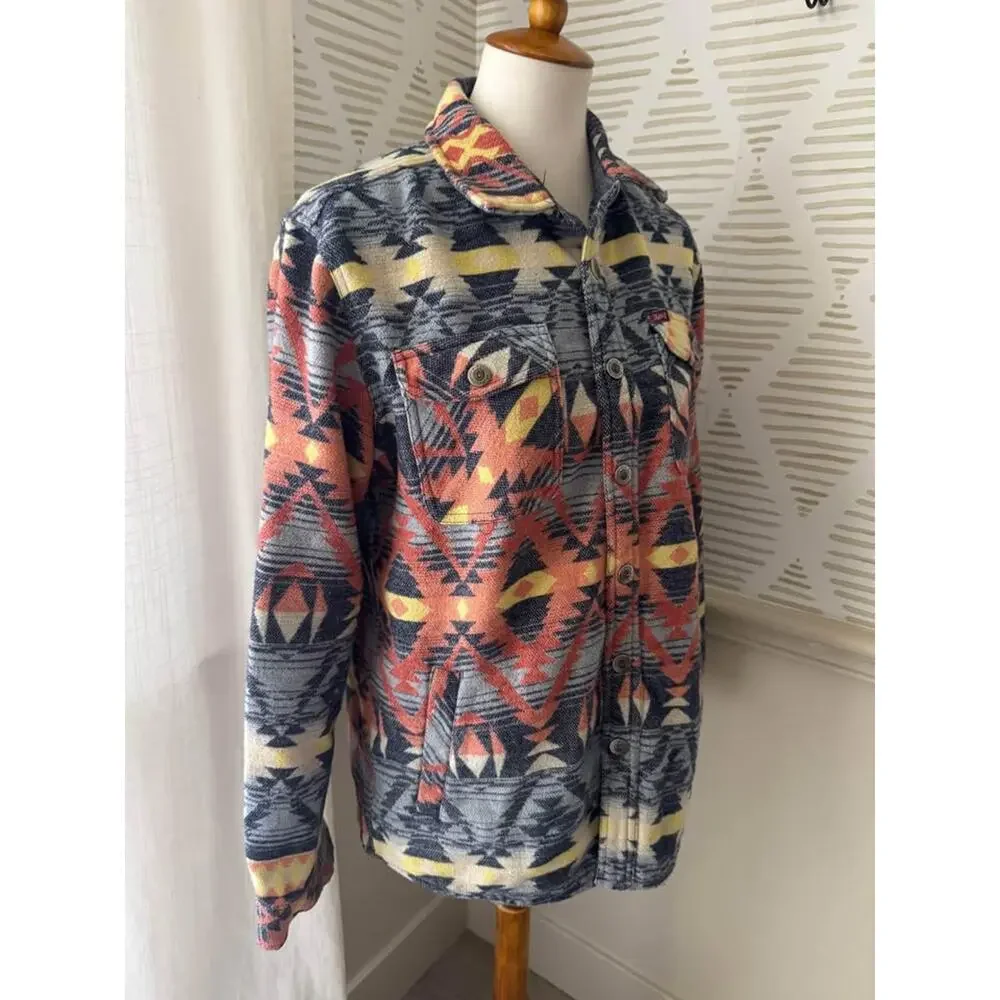 Rafter C Vintage Aztec Wool Blend Jacket Shacket Western Southwestern Medium